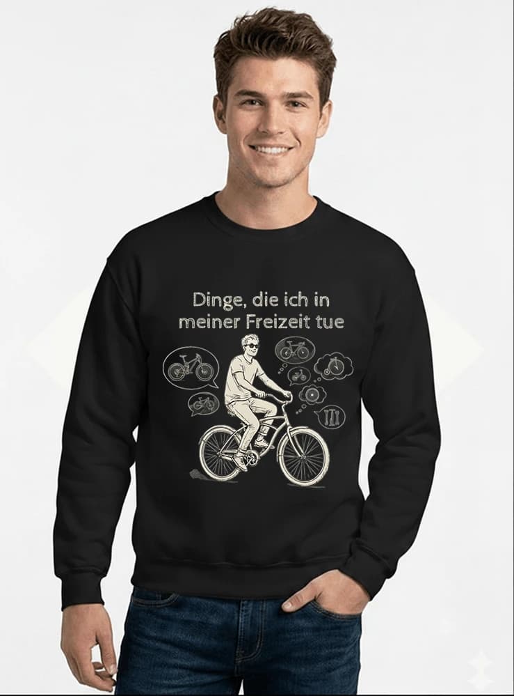 fahrrad t shirt herren damen perfektes geschenk fr fahrrad liebhaber sweatshirt mit rundhalsausschnitt black
