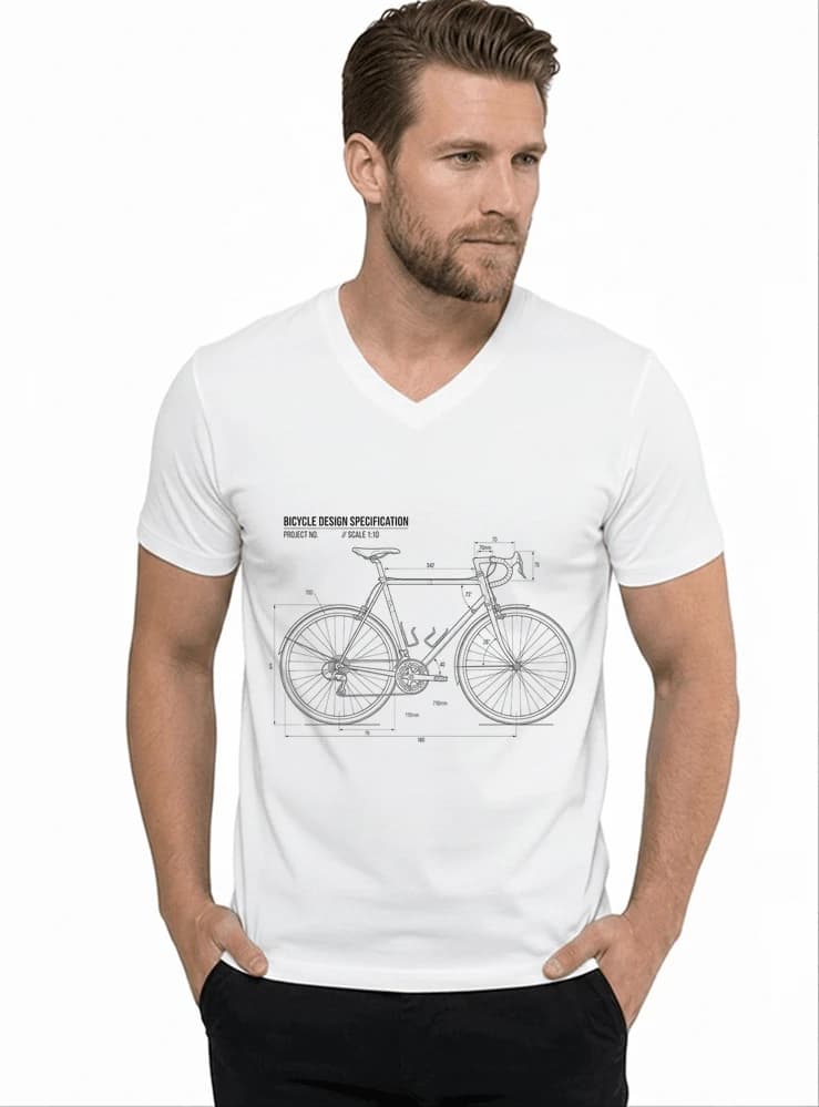 unisex t shirt fahrrad bauplan retro bike blueprint grafik design perfekte geschenkidee fr radsport fahrrad fans t shirt mit v ausschnitt white